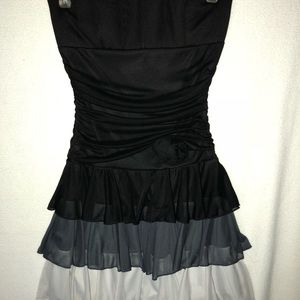 Strapless Black & Grey Party Dress